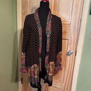 Carole Little Black and Multicolor Cardigan Vintage